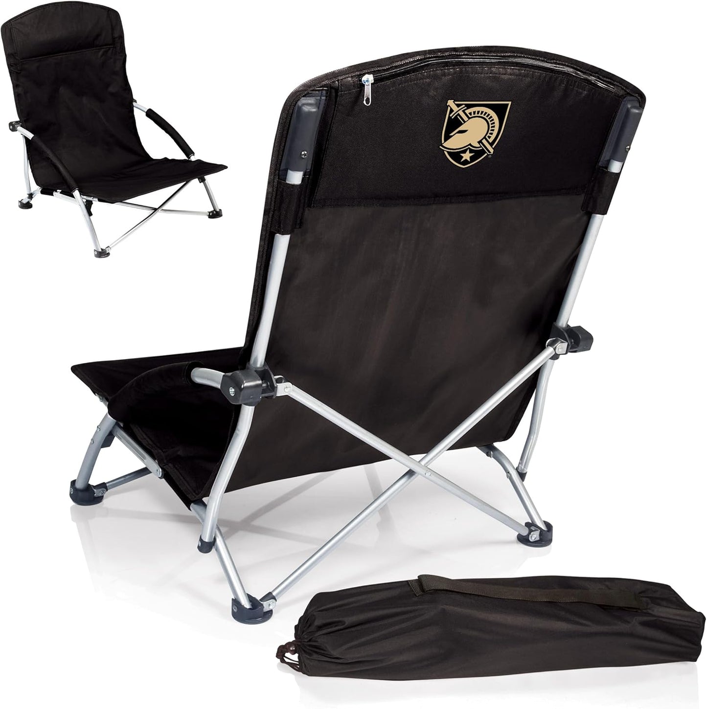 PICNIC TIME NCAA Tranquility Beach Chair with Carry Bag - Low Beach Chair for Adults - Low Lawn Chair