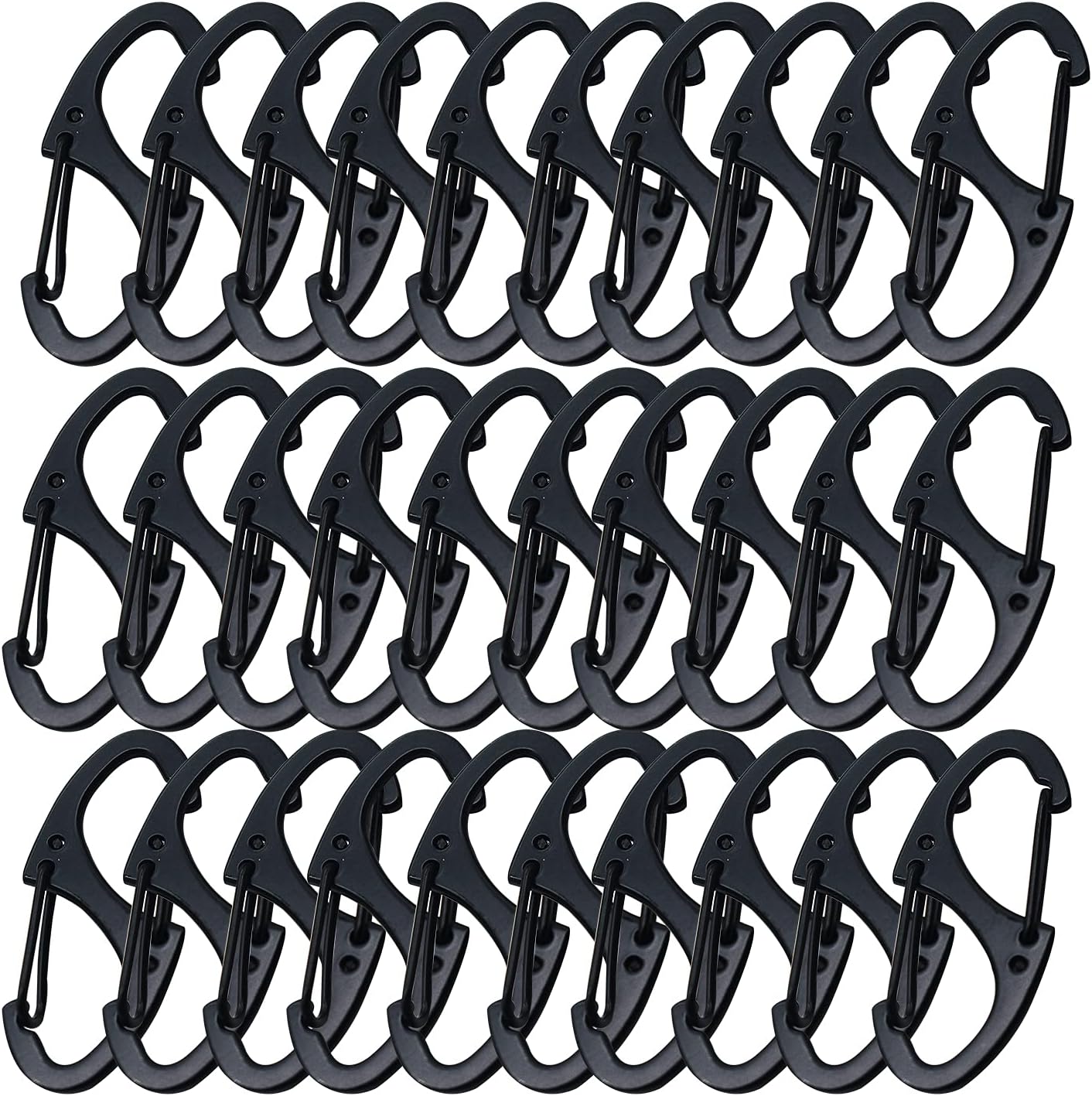 Small Carabiner Clips 1.6 inch(41mm) Metal Double Sided Spring Gate Snap Hooks Keychain Clasp Accessories