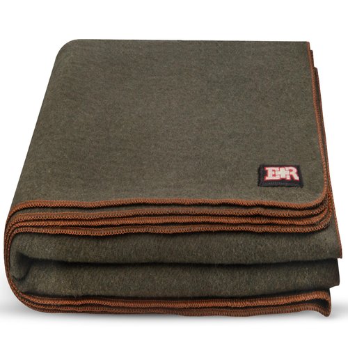 Military Wool Blanket - 95% Wool, Washable, Perfect for Outdoors, Picnics, Travel, Car & Bushcraft Emergency Blanket, 96" x 108", 8.45 lbs. - Olive Drab - King Size