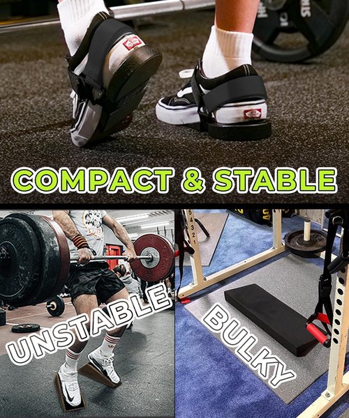 EAST BRO Squat Shoes Wedge Block for Weight Lifting - Attatchable Heel Elevated Slant board - Improve Mobility for Bulgarian Split Stand - Exercise Workout Calf Stretcher for Squats