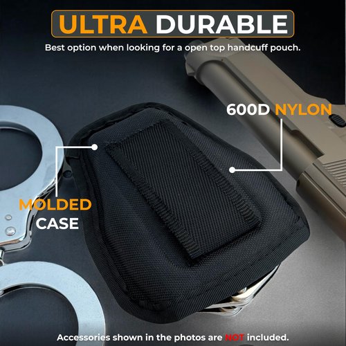 ARMORWERK Heavy Duty Handcuff Holder - Durable Nylon Case for Duty Belt - Compatible with Hinged and Chain Handcuffs