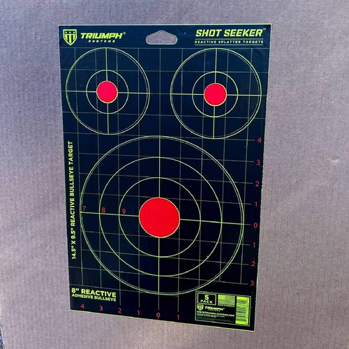 Triumph Systems Shot Seeker with 3 Asst Size Reactive Adhesive Splatter Bullseyes, 10 Count