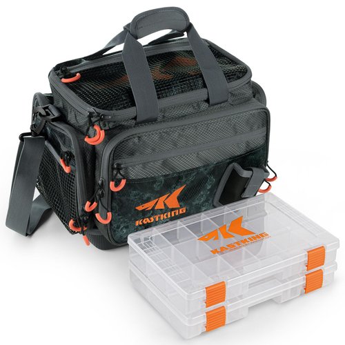 KastKing Fishing Gear & Tackle Bags - Saltwater Resistant Fishing Bags - Fishing Tackle Storage Bags,Medium-Hoss, (With（2） 3600 Trays,15x11x10.25 Inches)