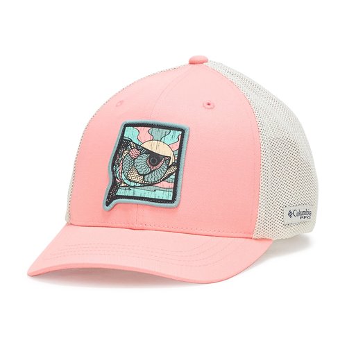 Columbia Youth PFG Mesh Ball Cap, Sorbet/Stone/Sunset Fish, One Size