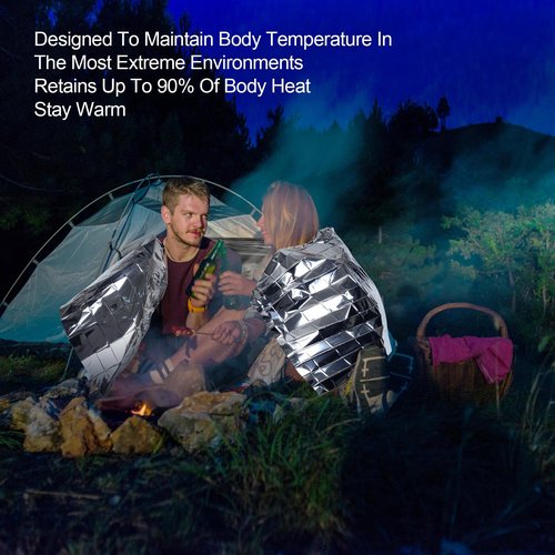 Rasupro 9 Pack Emergency Blankets, Outdoor Survival Emergency Insulated Gear, Mylar Thermal Space Insulated Blanket, Perfect for Camping, Hiking, Running, Marathon, Wilderness Rescue or First Aid