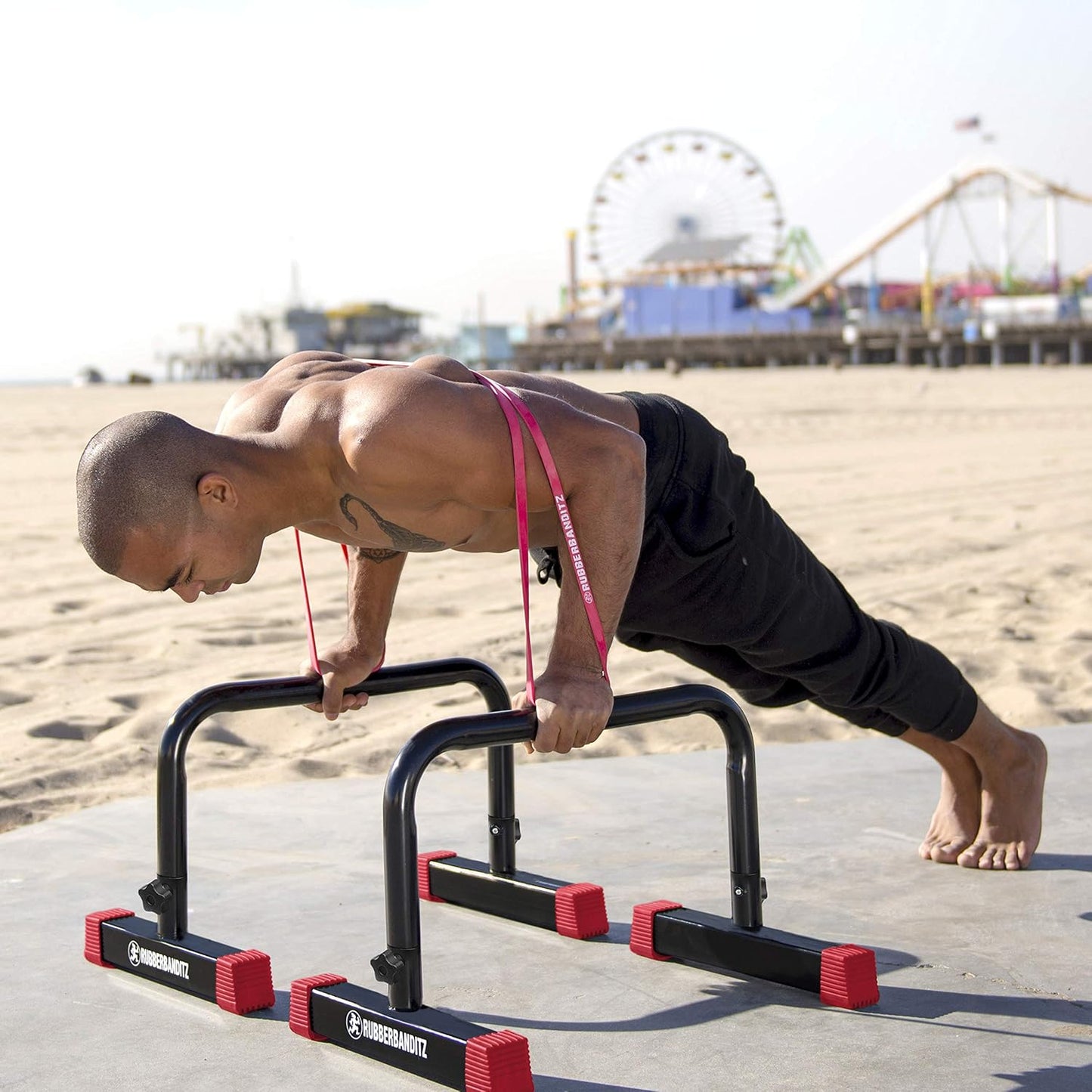 Rubberbanditz Parallette, Parallel Bars & Dip Station, Home Gym Essentials for L-Sit, Calisthenics, and Upper Body Workouts, Heavy Duty Ideal for Push Ups, Dips, Handstands & Gymnastics | Pack 1