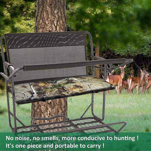 Foldable Two Man Tree Stand Replacement Seat 33.5''×13'' Tree Stand Seat Cushion Portable Double Treestand Seat Pad Waterproof Ladder Stand Seat Cushion for Deer Hunting Camping Outdoor Activities