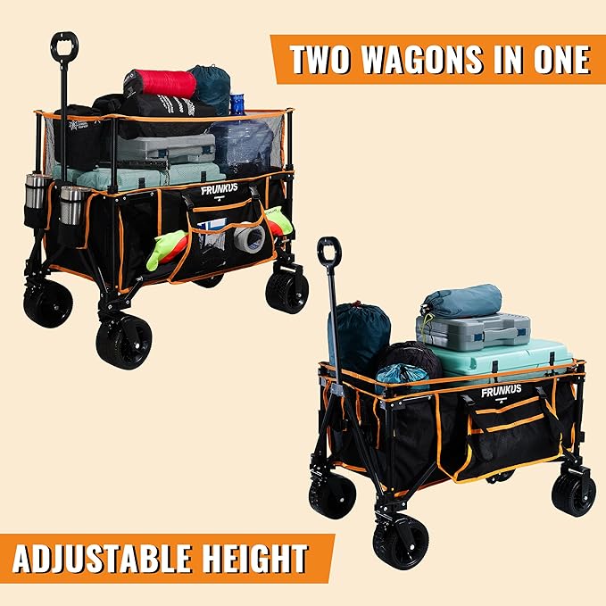 Frunkus Collapsible Wagon with Wheels, Foldable