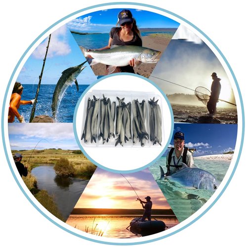 LURESMEOW Fishing Soft Plastic Lures, Paddle Tail Swim Baits for Bass Fishing,Paddle Tail Swimbaits for for Bass Trout Walleye Lures, 30pcs Soft Plastic Baits with Box