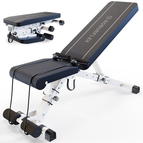 ROBURFLEX Adjustable/Foldable Workout Exercise Bench for Home Gym, Weightlifting and Strength Training - 6x4x2 Positions- 700 Pounds Load
