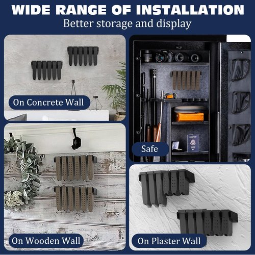 2Pack Magazine Mount for Glock 17 19 22 23 26 31 32 33 34 | Handgun Mag Holder Wall Mount Storage Rack | Mag Holder Display for Gun | Gun Magazine Holder Fit for Glock 17 Accessories (12 Slots)