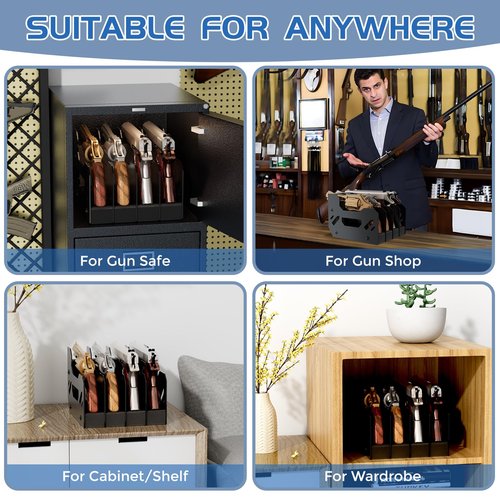 Gun Rack for Pistol, 4X Soft Foam Pistol Rack for Gun Safe, Cabinet, Storage, Durable Handgun Stand Organizer Accessories with Moisture&Scratch Resistance&Anti-Slip, Handgun Rack Stand Display Holder