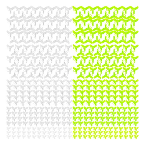 500 Pcs Fishing Hook Bonnets Fishing Treble Hooks Protector Fishing Hook Covers, Treble Hook Cover Holder Fishing Hook Protectors Cap (1-5 Sizes,Yellow White)