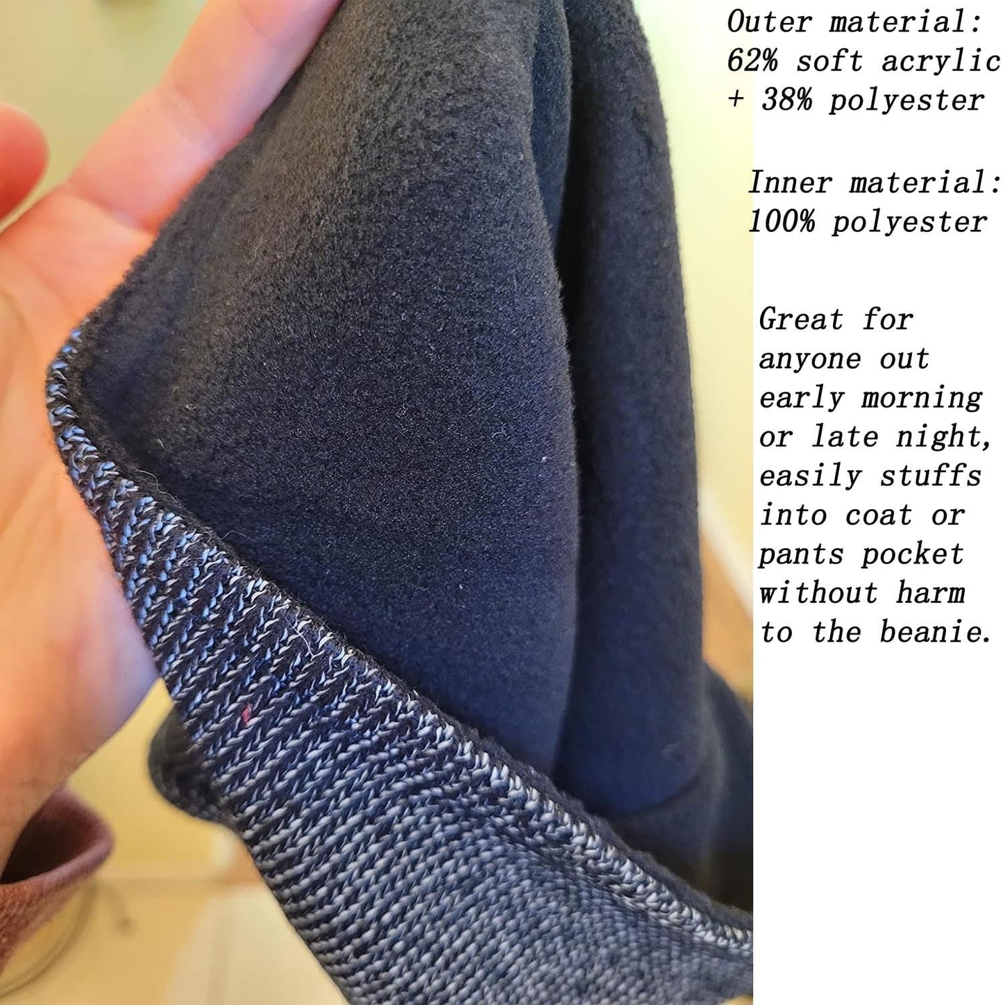 Reflective Beanie Hat High Visibility Warm Winter Loop Knit Cap Gifts for Women Men