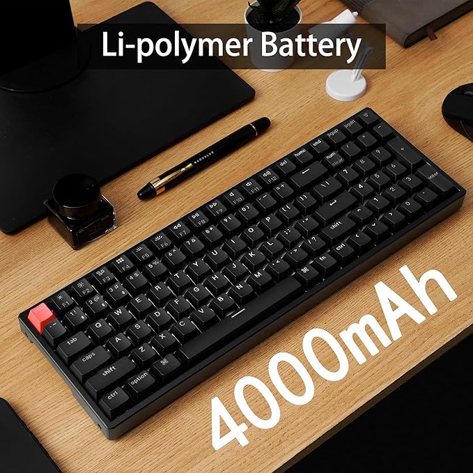 Keychron K4 QMK Wireless Custom Mechanical Keyboard, 96% Layout Bluetooth/2.4G/USB-C Programmable, White Backlit Super Banana Switch NKRO Gaming Keyboard for Mac/Windows/Gamers, Version 3