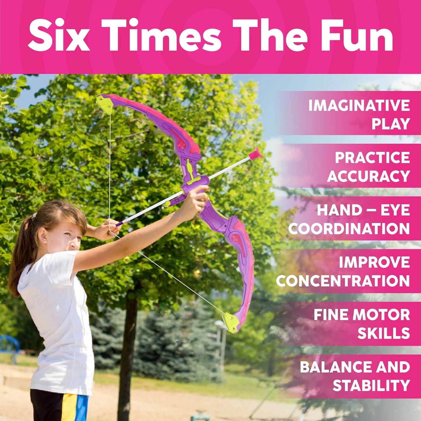 Toysery Kids Archery Set with LED Flash Lights, Toy Bow and Arrow Set for 6-8 Years Old Boys, Includes Archery Bow, 6 Archery Arrows, Target, Quiver - Great for Youth Practice