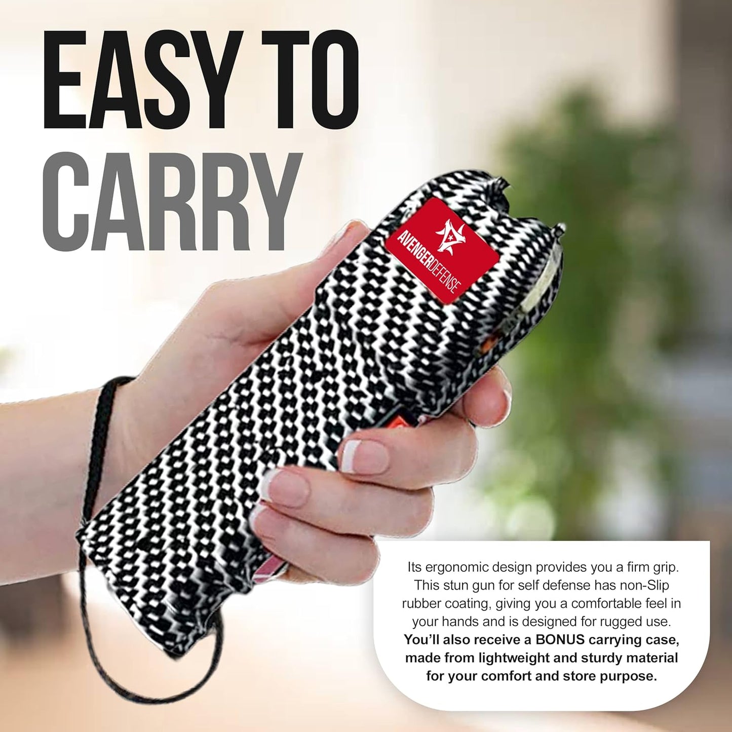 Stun Gun for Self Defense with LED Flashlight Protection Device for Women (ADS-10)