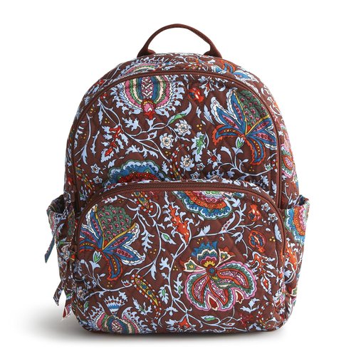 Vera Bradley Women's Premium Cotton Small Banbury Backpack, Marrakesh Cinnamon, One Size