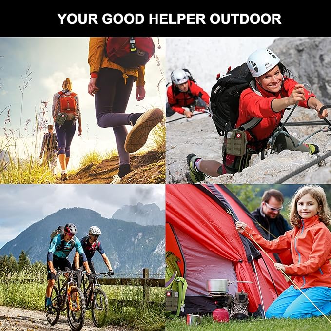 Gifts for Man Dad Husband, 210 PCS Survival First Aid kit, Professional Survival Gear Camping Essentials Emergency Medical Goods for Camping Boat Home Car Disaster Adventure (Khaki)