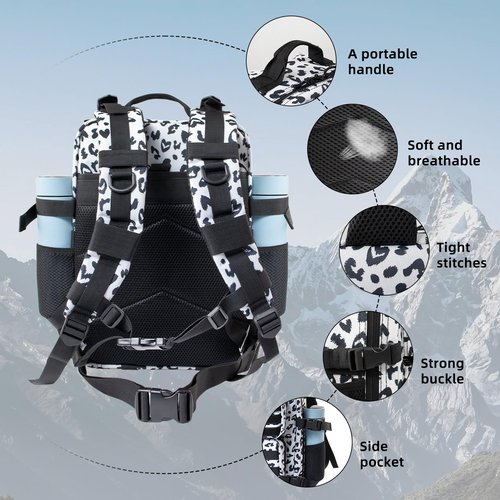 CtopxCone 25L Small Military Tactical Backpacks For Men Camping Hiking Trekking Daypack With Bottle Pouch Bug Out Bag Lage MOLLE DayPack - 25L Heart Print Work Pack Daily Backpack