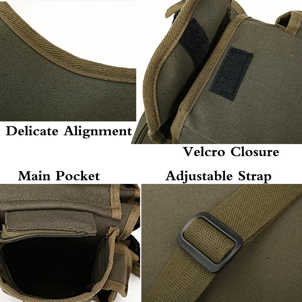 Small Multi-Purpose Drop Waist Leg Bag Canvas Utility Tactical Hip Molle Pack Sport Camping Hiking Motorcycle Racing Thigh Pouch Army Green