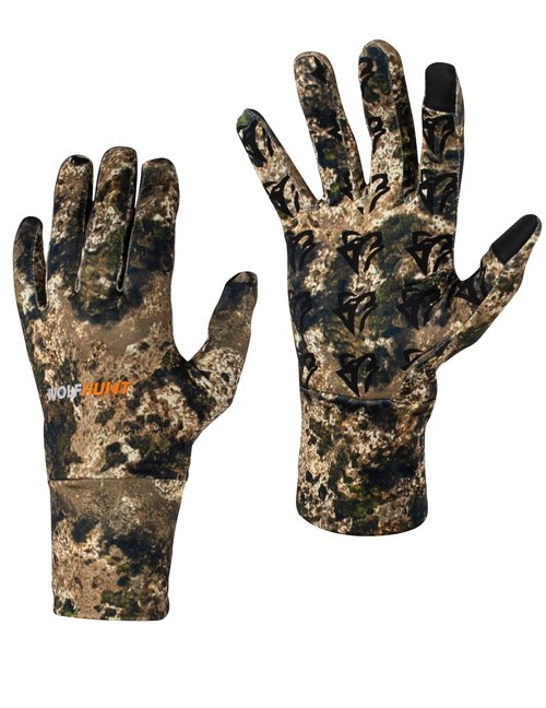 WOLFHUNT Camouflage Hunting Gloves Light Weight Full Finger, Men/Women Anti-Slip Camo Archery Gloves Touch Screen