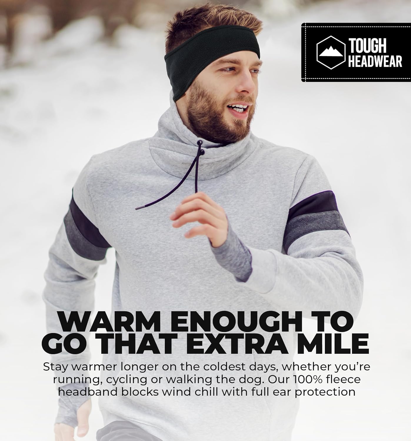 Tough Headwear Winter Headbands for Women - Ear Warmers - Ear Muffs for Winter - Fleece Headband for Men & Women for Cold Weather