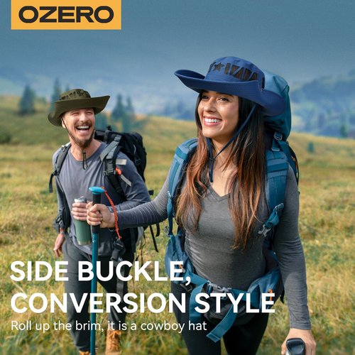 OZERO Beach Bucket Hats for Men: Sun Visor Breathable Foldable Cap with Wide Brim UV Protection for Summer Hiking Fish Fishing Dark Blue
