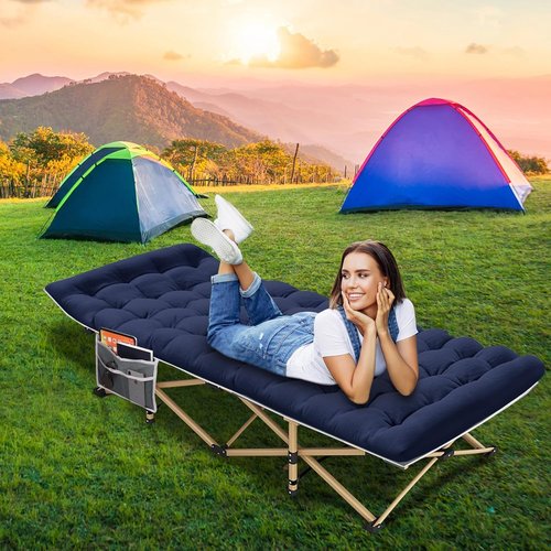 Camping Cot, 450LBS(Max Load), Portable Folding Outdoor Bed with Carry Bag for Adults Kids, Heavy Duty Cot for Traveling Gear Supplier, Office Nap, Beach Vocation and Home Lounging (Grey)