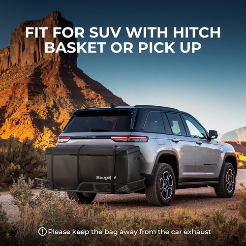 BougeRV Hitch Cargo Carrier Bag Waterproof/Rainproof for Car Truck SUV Vans Rear Mount Trays and Baskets 48'' L x 20'' W x 22'' H