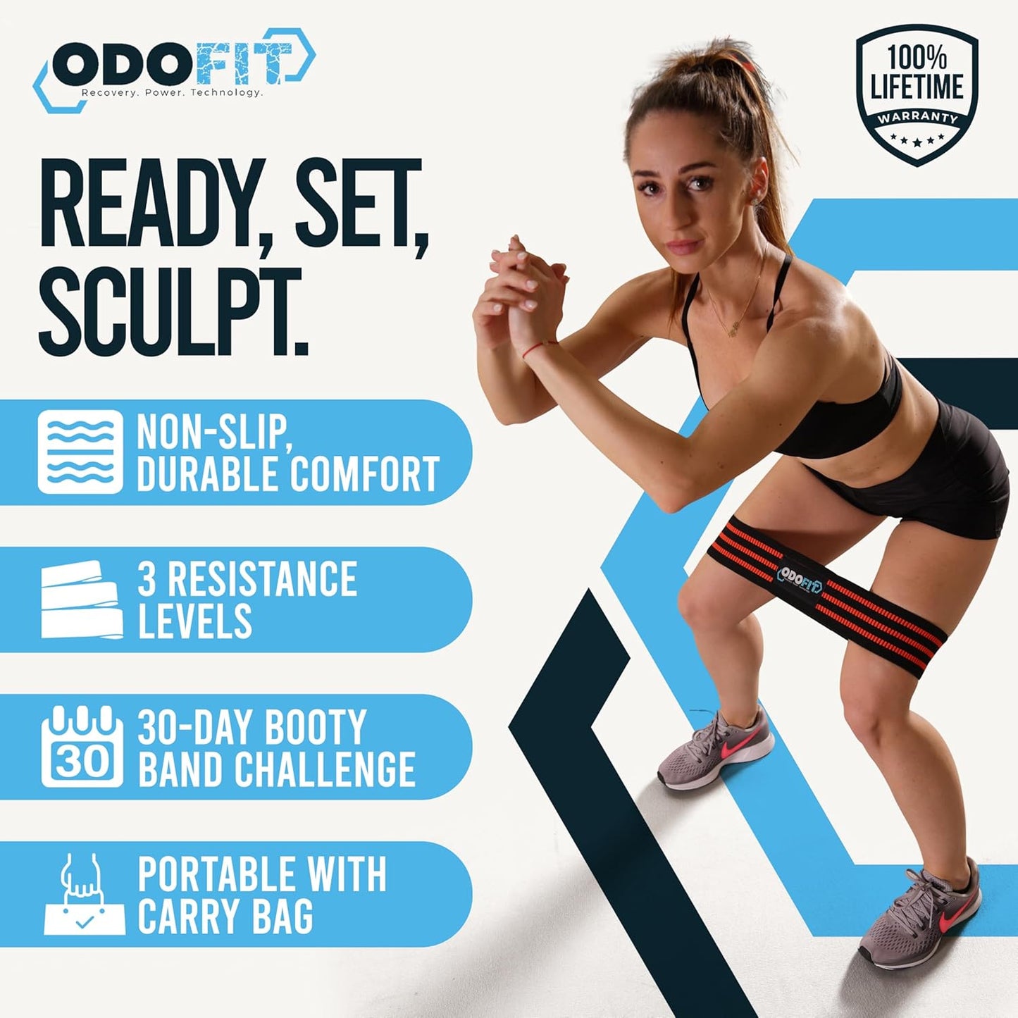 Non-Slip Booty Bands Set – Fabric Resistance Bands for Working Out – Exercise Bands for Home Gym & Stretch Bands for Exercise, Yoga – Workout Bands for Glutes, HIPS, Thighs & Legs (Set of 3)