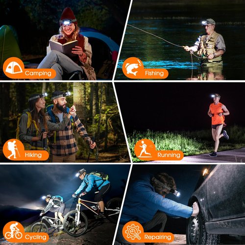 Bundle: 2 Pack Camping Lantern Flashlights (1000LM, 6 Modes) & 1 Pack Rechargeable LED Headlamp (1500LM, 9 Modes) - Super Bright, Waterproof, Portable Emergency Lights for Hurricane, Hiking, Survival