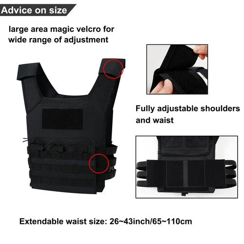 KUIEDIS Kids Tactical Vest,Adjustable Training Protective Outdoor Vest,Suitable for Airsoft Paintball Game Equipment