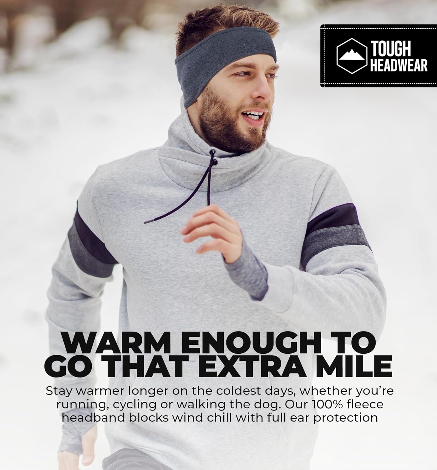 Tough Headwear Winter Headbands for Women - Ear Warmers - Ear Muffs for Winter - Fleece Headband for Men & Women for Cold Weather