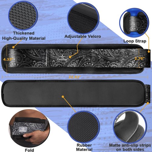Coniflor Hip Thrust Belt with 3 Fabric Resistance Bands - Adjustable Fitness Belt for Dumbbells, Kettlebells, Plates - Support Up to 100 lbs - Upgrade Slip-Resistant Pad for Glute Workouts at Home Gym