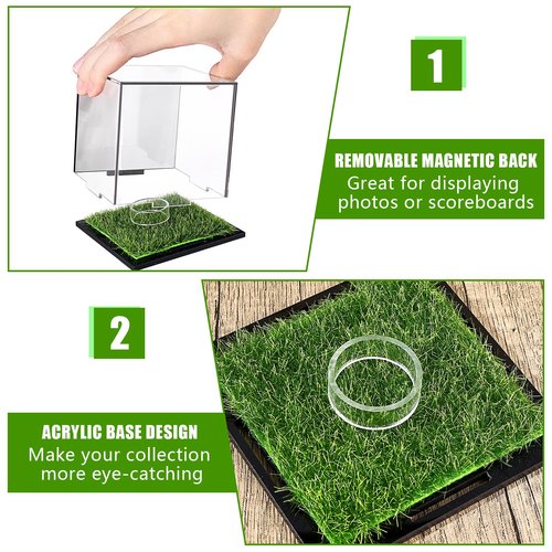 Golf Ball Display Case Small Golf Ball Case Acrylic Case Clear Display Box Square Display Holder Stand for Baseball Golf Ball Enthusiasts Collectibles, 3.9 x 4 x 3.9 Inch