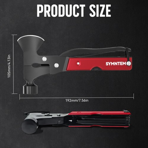 Gifts for Dad, 15-in-1 Multitool Axe Hatchet, Cool Gadgets Camping Accessories Multitool Must Haves for Adults Men, Birthday Gifts for Men, Gifts for Him, Women, Red
