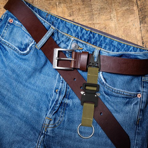 HADEEONG Quick Release Large Keychain, Keychain with Heavy Duty Metal Buckle and Ring Military Keychain for Camping, Hiking, Fishing and Key Organizer, Black