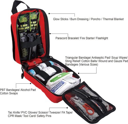 EVERLIT 250 Pieces Survival First Aid Kit IFAK EMT Molle Pouch Survival Kit Outdoor Gear Emergency Kits Trauma Bag for Camping Boat Hunting Hiking Home Car Earthquake and Adventures