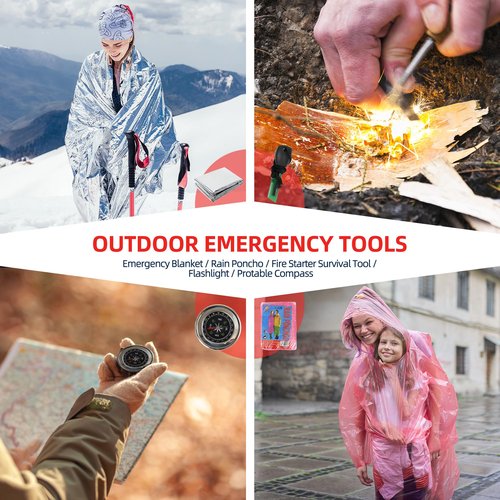 PronteeAid 400pcs Large First Aid Kit, Premium Emergency Medical Kit with Basic First Aid Supplies, Ideal for Traveling, Outdoors, Climbing, Car, Camping, Emergency Preparedness