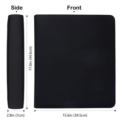 Rayvol 2000 Trading Card Binder, 16 Pocket D-Ring Card Binder Fit 2016 Cards - Large Card Collection Binder with Double-Sided Black Pages for TCG