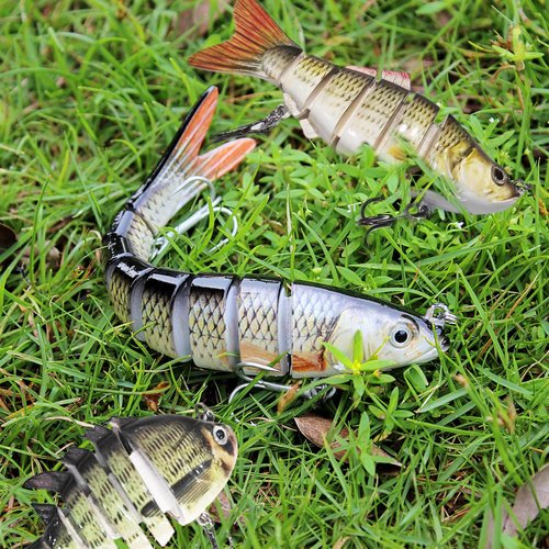 6pcs Fishing Lures for Freshwater and Saltwater, IEVEI Slow Sinking Most Lifelike Jointed Swimbait for Bass Trout Crappie Walleye Pike, Amazing Fishing Gifts for Men and Family Fishing