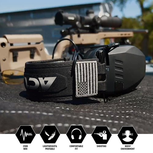 ACT FIRES Shooting Ear Protection for Gun Range, Active Noise Reduction NRR 23dB, Shooting Ear Muffs Hearing Protection