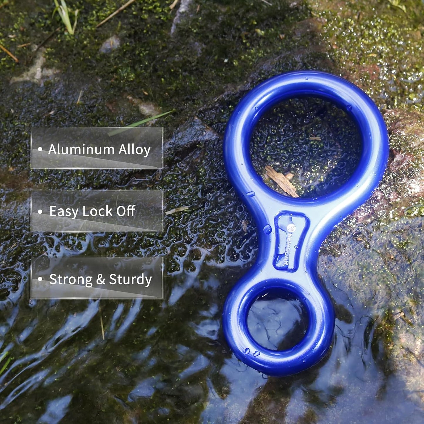 NewDoar Climbing Gear Downhill Equipment, Descender Rappel Rock Climbing Descending Belaying Equipment Rescue Figure 8 Descender Rigging Plate 35KN for Climbing Belaying and Rappeling Device
