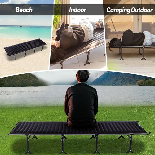 喜马拉雅 Portable Outdoor Camping Bed，Low Camping Cot with Support, Heavy Duty Tent Sleeping Air Bed, Oxford Camp Cots with Pilllow Mattress Bag (High Bed)