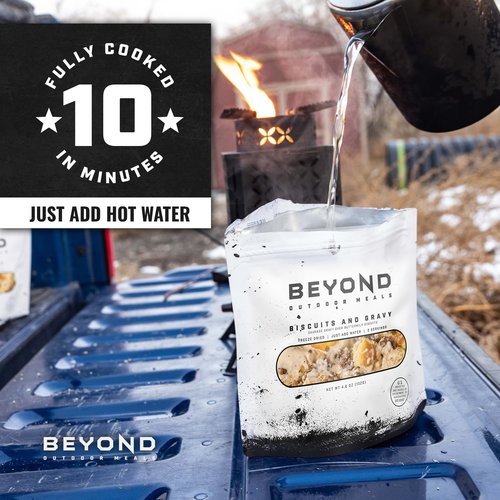 Beyond Outdoor Meals Biscuits & Gravy | Freeze Dried Camping & Backpacking Food | High Protein Meals | Just Add Water