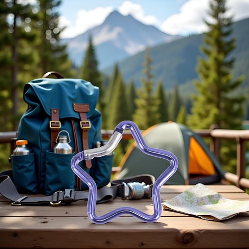 1 Pcs Purple Carabiner Clip Star Shaped Climbing Buckle Aluminum Alloy Heavy Duty Keyring Hook for Camping Fishing Hiking Traveling Aluminum Key Chain Clip， Keychain Carabiners，Accessories