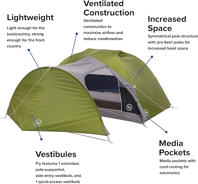 Big Agnes Blacktail & Blacktail Backpacking and Camping Tent
