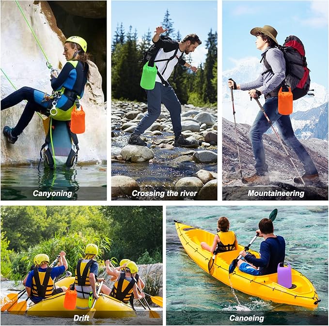 R2Depot Waterproof Dry Bag, 5L/10L/20L/40L/70L Dry Storage Bag for Kayaking, Gym, Hiking, Swimming (Purple, 20L)