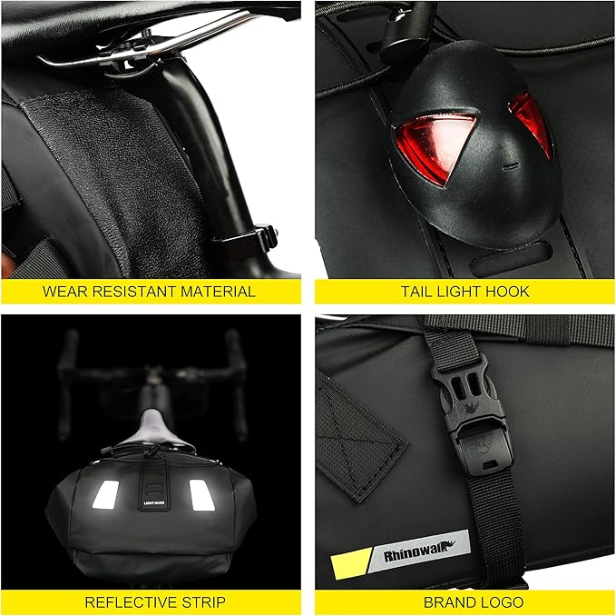 Rhinowalk Bike Saddle Bag 10/13L Waterproof Bicycle Under Seat Bag Cycling Storage Bag for Mountain Road Bike